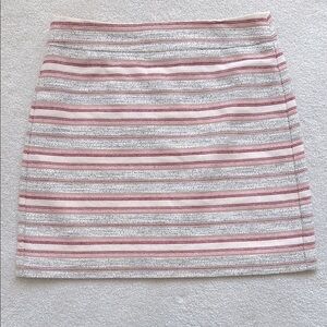 LOFT Pink/Red/White/Gray Striped A-line Mini Skirt